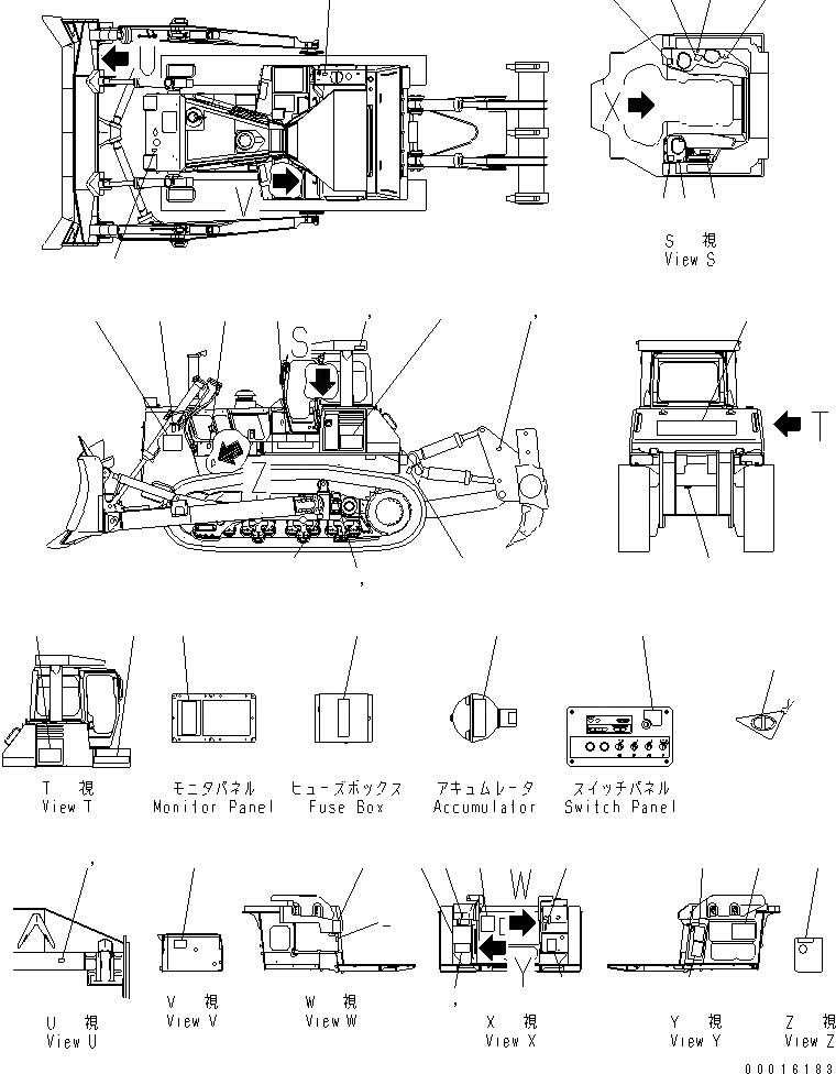 Схема запчастей Komatsu D375A-5D - МАРКИРОВКА (РОССИЯ) (С ШИРОК. КАБИНОЙ) (K-ТЕЛЕЖКА ТИП)(№77-88) МАРКИРОВКА