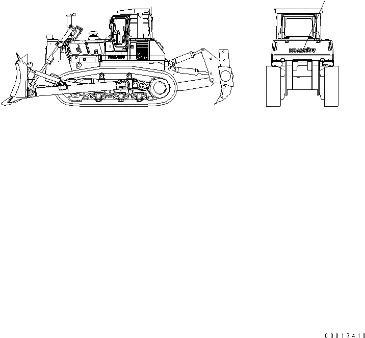 Схема запчастей Komatsu D375A-5D - МАРКИРОВКА (ЦЕНТР ТЯЖЕСТИ) МАРКИРОВКА