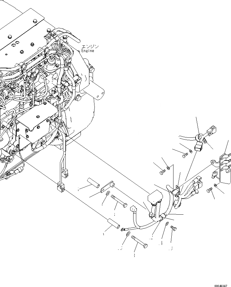 Схема запчастей Komatsu D375A-5E0 - ЭЛЕКТРОПРОВОДКА (ДВИГАТЕЛЬ ОСНОВН. Э/ПРОВОДКА) КОМПОНЕНТЫ ДВИГАТЕЛЯ