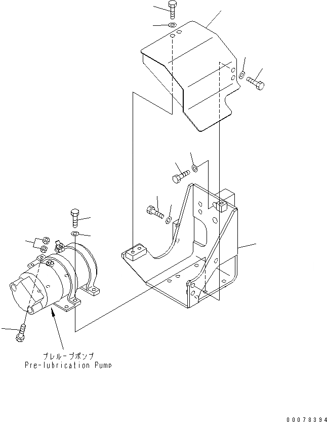Схема запчастей Komatsu D375A-5E0 - PRE-LUBE НАСОС КРЕПЛЕНИЕ КОМПОНЕНТЫ ДВИГАТЕЛЯ