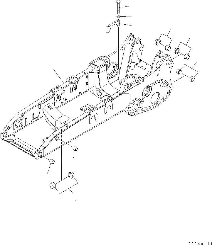 Схема запчастей Komatsu D375A-5E0 - ОСНОВН. РАМА ОСНОВН. РАМА И КОМПОНЕНТЫ