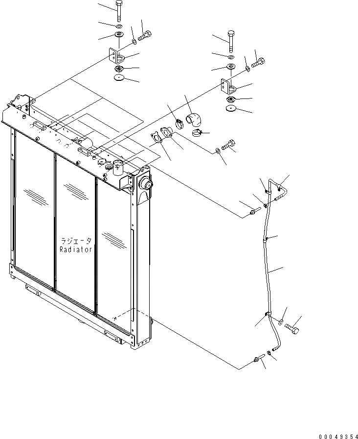 Схема запчастей Komatsu D375A-5E0 - ЗАЩИТА РАДИАТОРА (СЕРДЦЕВИНА КРЕПЛЕНИЕ И ТРУБЫ) ЧАСТИ КОРПУСА
