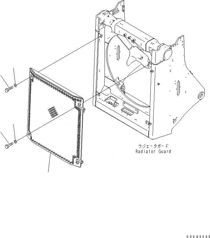 Схема запчастей Komatsu D375A-5E0 - ЗАЩИТА РАДИАТОРА (ЗАСЛОНКА РАДИАТОРА) ЧАСТИ КОРПУСА