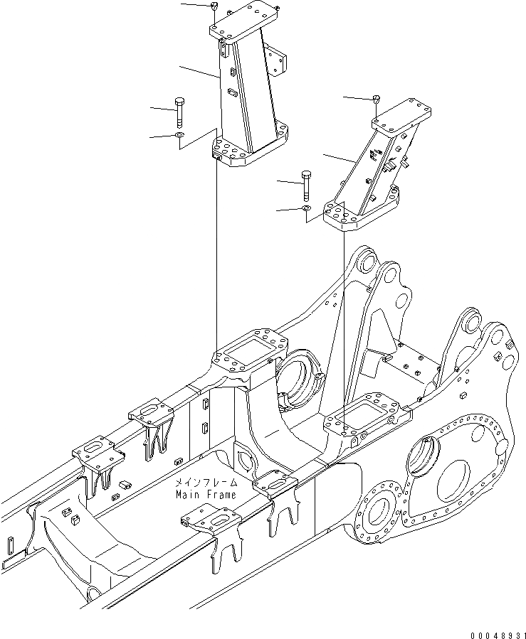 Схема запчастей Komatsu D375A-5E0 - R.O.P.S. КРЕПЛЕНИЕ ЧАСТИ КОРПУСА