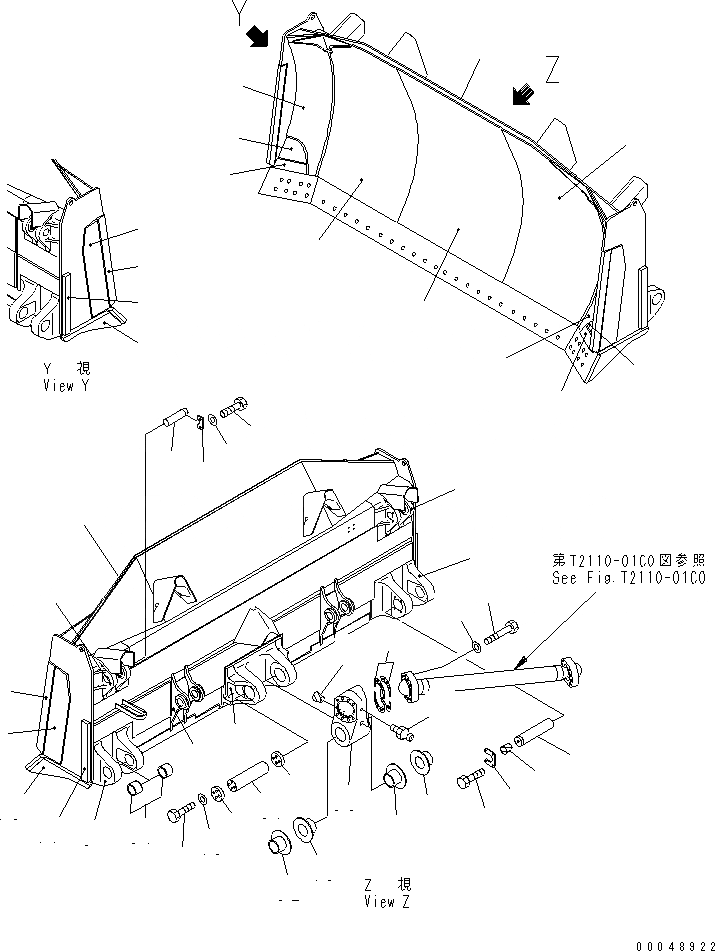 Схема запчастей Komatsu D375A-5E0 - ОТВАЛ (ПОЛУ-U) (ОТВАЛ И РУКОЯТЬ) (УСИЛЕНН.) РАБОЧЕЕ ОБОРУДОВАНИЕ