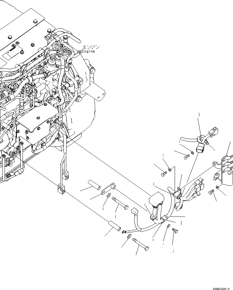 Схема запчастей Komatsu D375A-5 - ЭЛЕКТРОПРОВОДКА (ДВИГАТЕЛЬ ОСНОВН. Э/ПРОВОДКА) (С КАБИНОЙLE NUMBERING) КОМПОНЕНТЫ ДВИГАТЕЛЯ