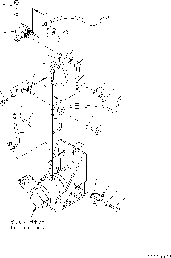 Схема запчастей Komatsu D375A-5 - PRE-LUBE ЭЛЕКТР. КОМПОНЕНТЫ ДВИГАТЕЛЯ