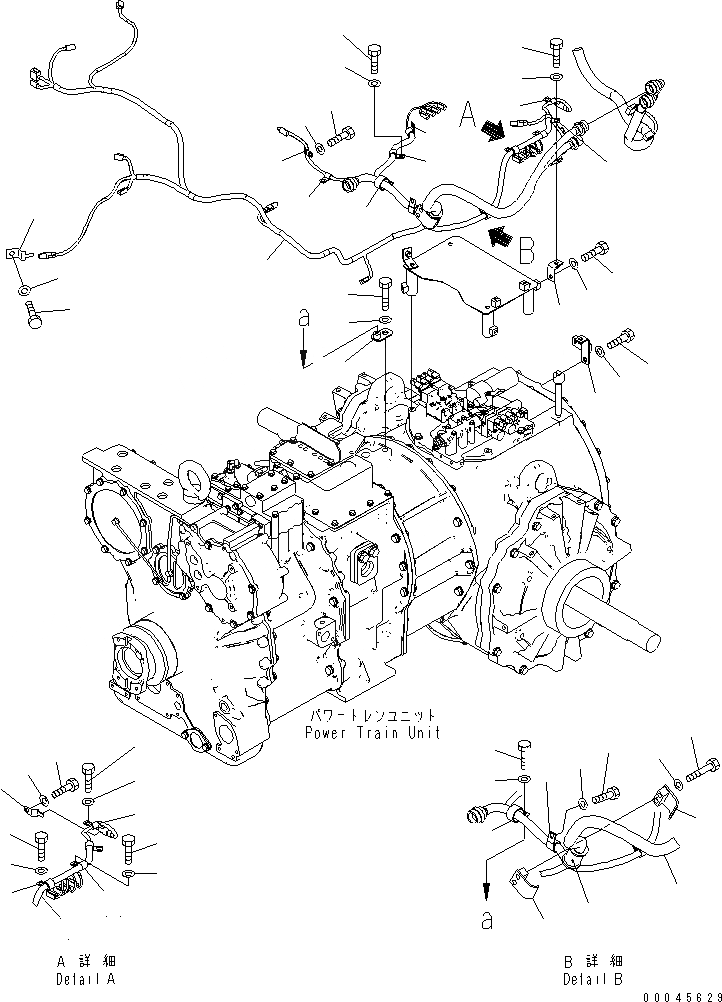 Схема запчастей Komatsu D375A-5 - ЭЛЕКТРОПРОВОДКА (СИЛОВАЯ ПЕРЕДАЧА) (ПРОВОДКА И КРЕПЛЕНИЕ) СИЛОВАЯ ПЕРЕДАЧА И КОНЕЧНАЯ ПЕРЕДАЧА