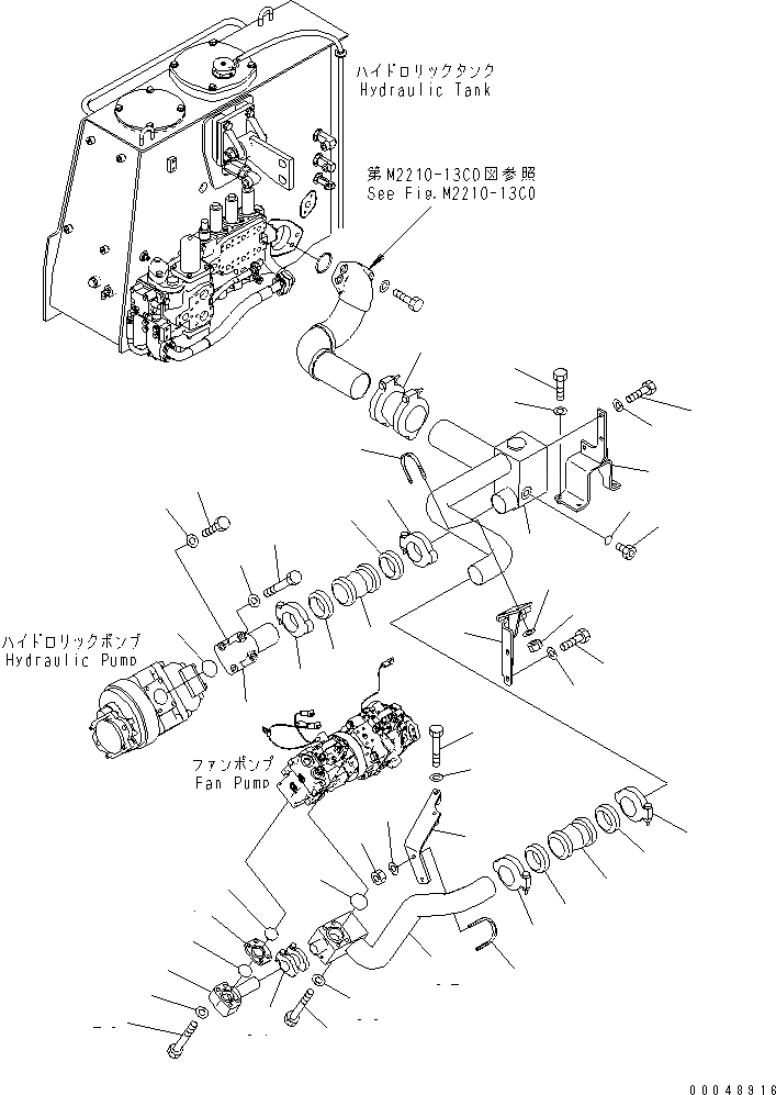 Схема запчастей Komatsu D375A-5 - ГИДР. НАСОС. ЛИНИЯ (ВСАСЫВ. ЛИНИЯ) ГИДРАВЛИКА