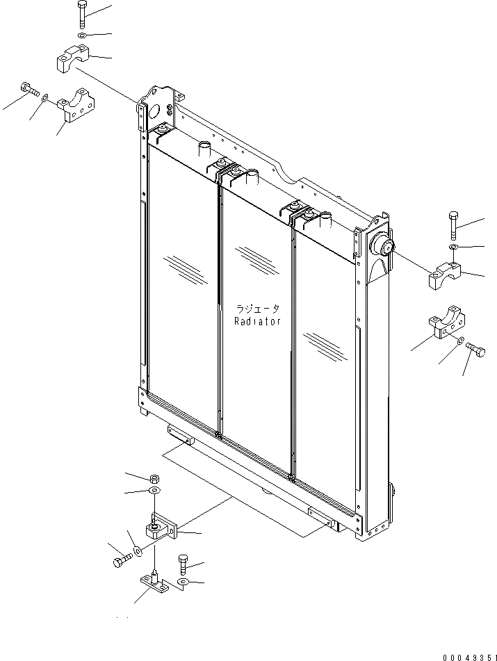 Схема запчастей Komatsu D375A-5 - ЗАЩИТА РАДИАТОРА (КРЕПЛЕНИЕ РАДИАТОРА) ЧАСТИ КОРПУСА