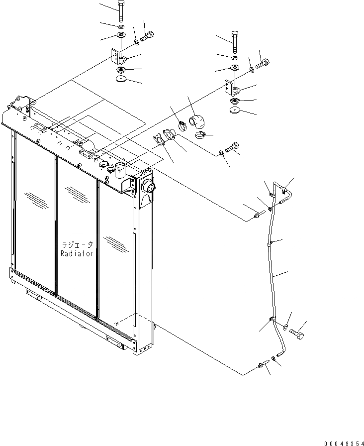 Схема запчастей Komatsu D375A-5 - ЗАЩИТА РАДИАТОРА (СЕРДЦЕВИНА КРЕПЛЕНИЕ И ТРУБЫ) ЧАСТИ КОРПУСА