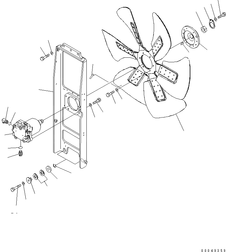 Схема запчастей Komatsu D375A-5 - ЗАЩИТА РАДИАТОРА (ВЕНТИЛЯТОР) ЧАСТИ КОРПУСА