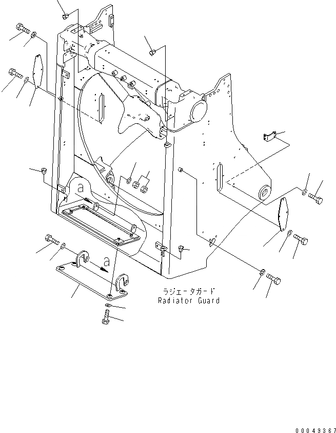 Схема запчастей Komatsu D375A-5 - ЗАЩИТА РАДИАТОРА (ЗАЩИТА РАДИАТОРА) ЧАСТИ КОРПУСА