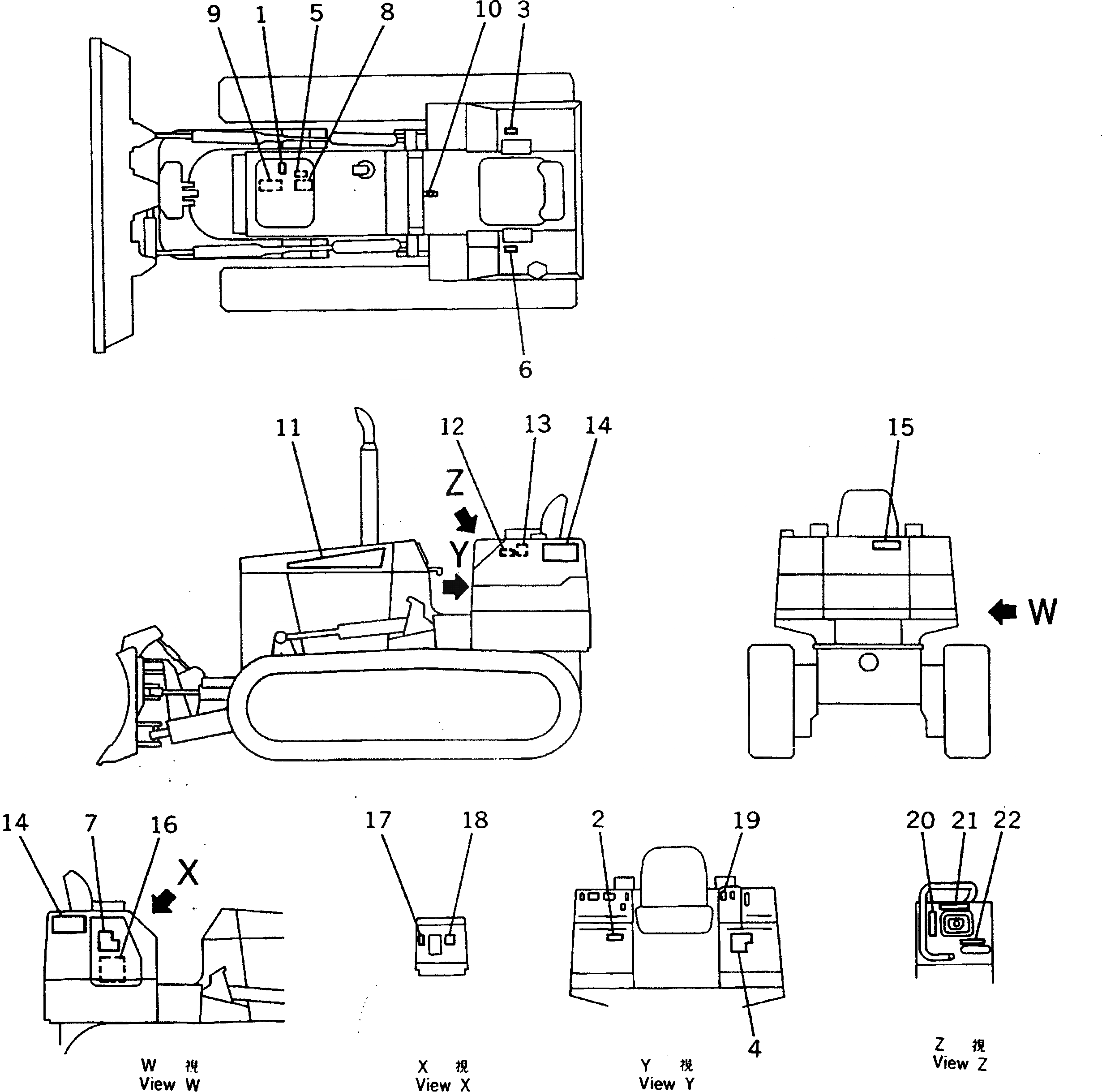 Схема запчастей Komatsu D37A-5 - МАРКИРОВКА (ЯПОН.)(№-) МАРКИРОВКА