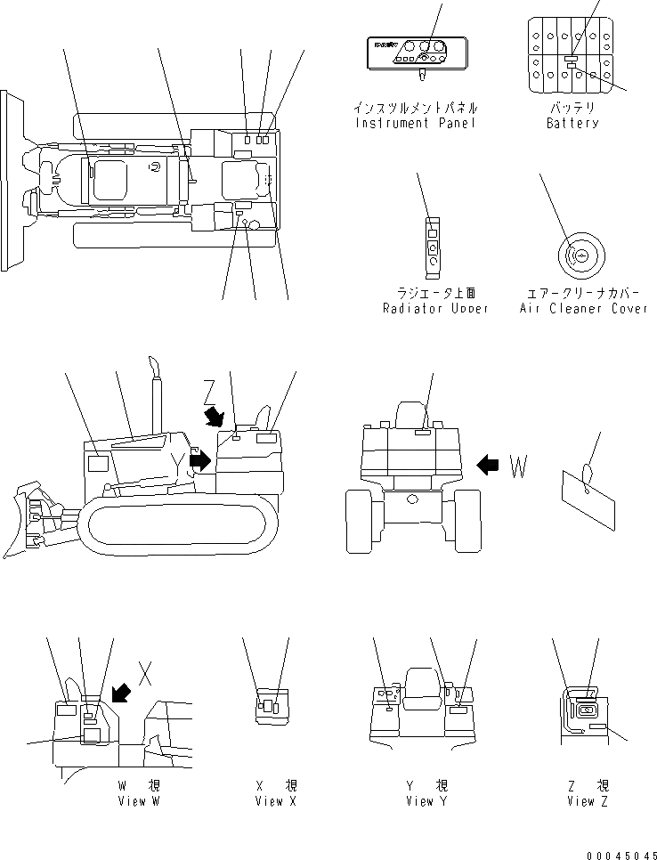 Схема запчастей Komatsu D37E-5 - МАРКИРОВКА (АНГЛ.)(№7-) МАРКИРОВКА