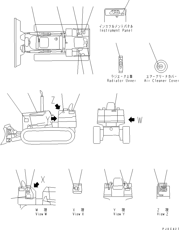 Схема запчастей Komatsu D37E-5 - МАРКИРОВКА (ФРАНЦИЯ)(№7-) МАРКИРОВКА