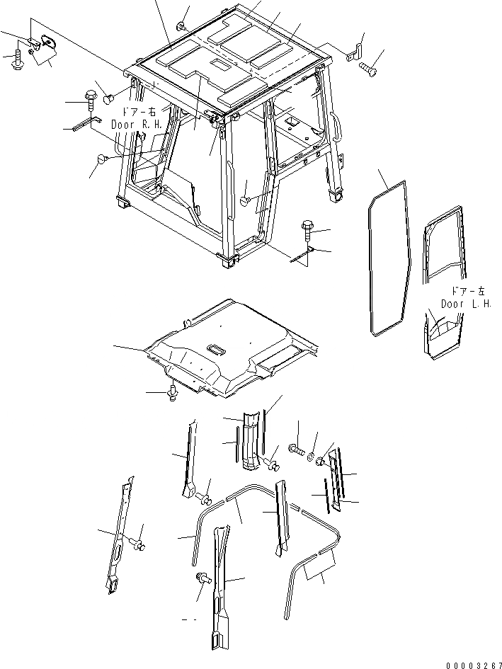 Схема запчастей Komatsu D37EX-21A-M - КАБИНА ROPS (КРЫША LINING) КАБИНА ОПЕРАТОРА И СИСТЕМА УПРАВЛЕНИЯ