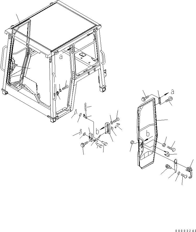Схема запчастей Komatsu D37EX-21A - КАБИНА ROPS (ДВЕРЬ) КАБИНА ОПЕРАТОРА И СИСТЕМА УПРАВЛЕНИЯ
