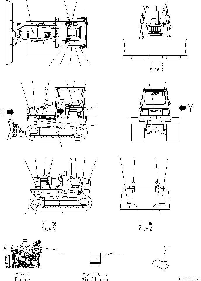 Схема запчастей Komatsu D37EX-21A - МАРКИРОВКА (ПОРТУГАЛ.) МАРКИРОВКА