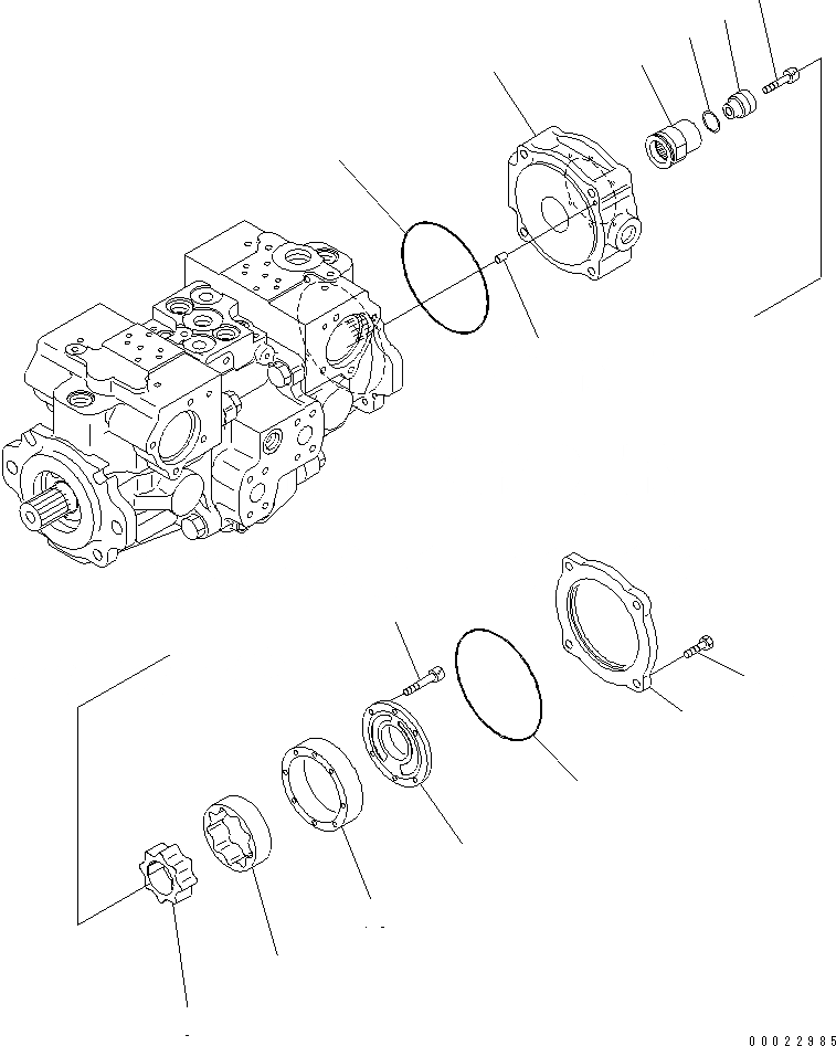 Схема запчастей Komatsu D37EX-21A - HST НАСОС (/) ОСНОВН. КОМПОНЕНТЫ И РЕМКОМПЛЕКТЫ