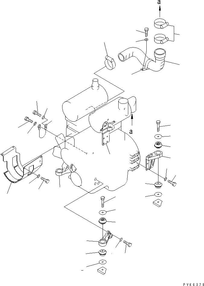 Схема запчастей Komatsu D37PG-5A - КРЕПЛЕНИЕ ДВИГАТЕЛЯ(№-) КОМПОНЕНТЫ ДВИГАТЕЛЯ