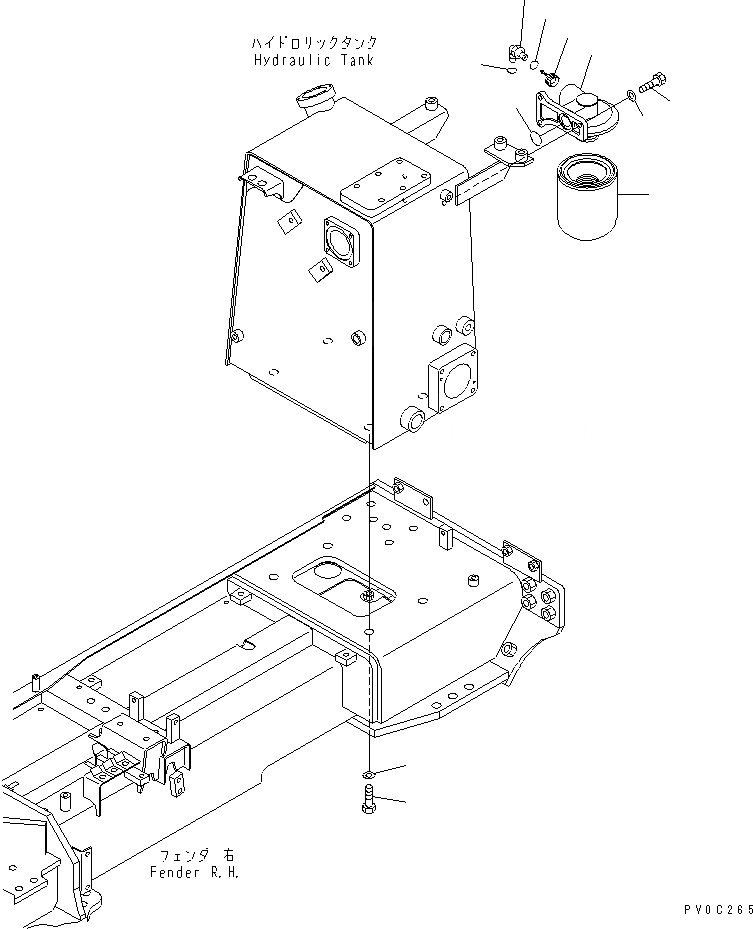 Схема запчастей Komatsu D37PX-21 - ГИДР. БАК. (КРЕПЛЕНИЕ И ФИЛЬТР.) ГИДРАВЛИКА