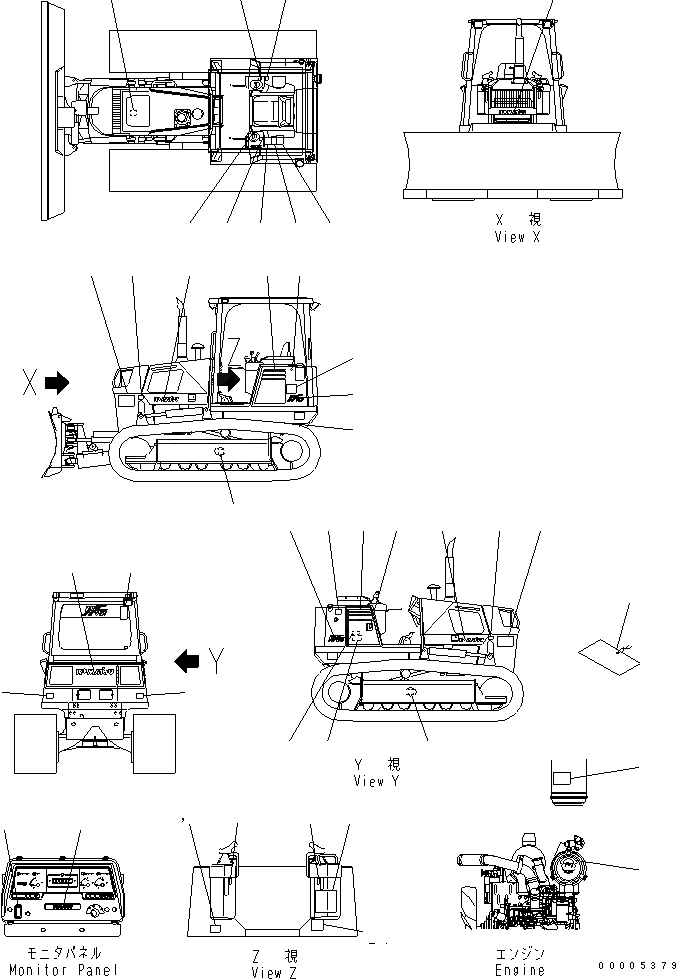 Схема запчастей Komatsu D37PX-21 - МАРКИРОВКА (АНГЛ.) (ДЛЯ СТРАН ЕС)(№9-99) МАРКИРОВКА