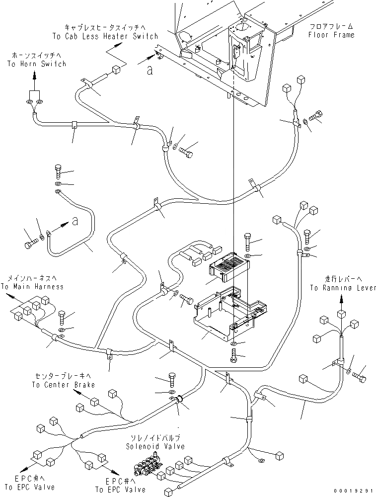 Схема запчастей Komatsu D37PX-21A-M - ОСНОВН. КОНСТРУКЦИЯ (ЭЛЕКТРОПРОВОДКА) КАБИНА ОПЕРАТОРА И СИСТЕМА УПРАВЛЕНИЯ