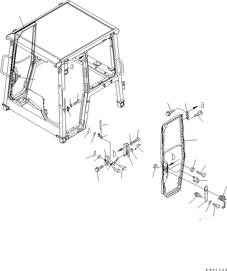 Схема запчастей Komatsu D37PX-21 - КАБИНА ROPS (ДВЕРЬ)(№-88) КАБИНА ОПЕРАТОРА И СИСТЕМА УПРАВЛЕНИЯ