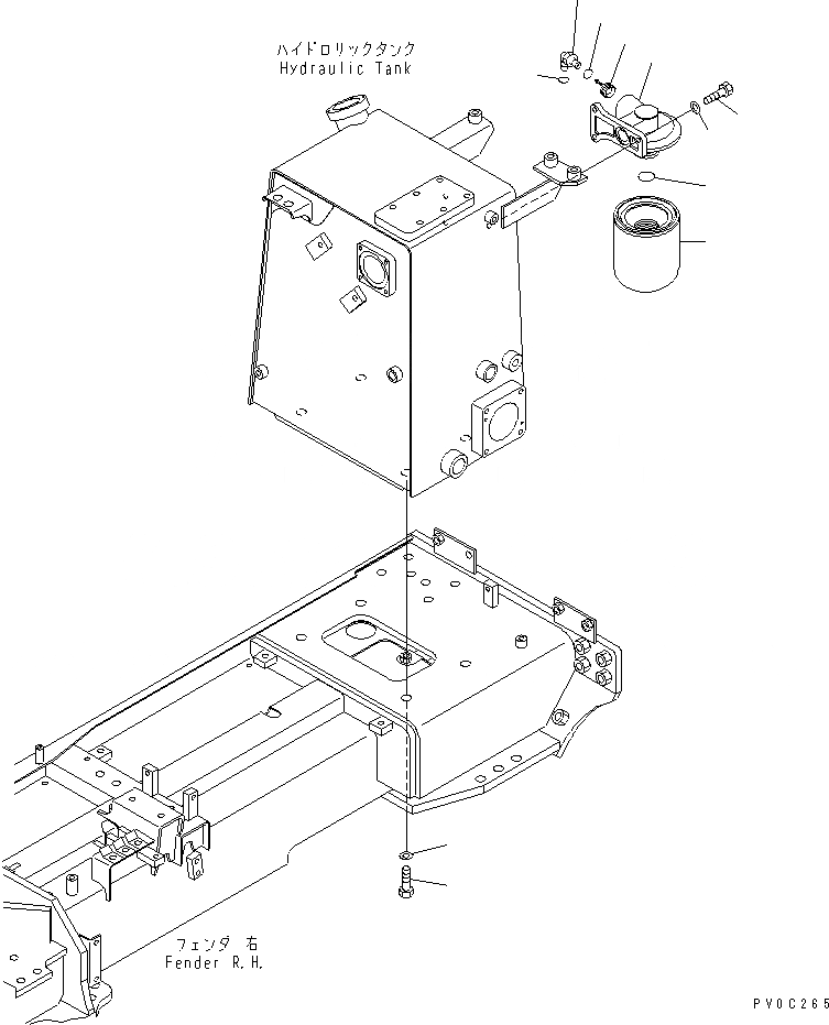 Схема запчастей Komatsu D37PX-21 - ГИДР. БАК. (КРЕПЛЕНИЕ И ФИЛЬТР.) ГИДРАВЛИКА