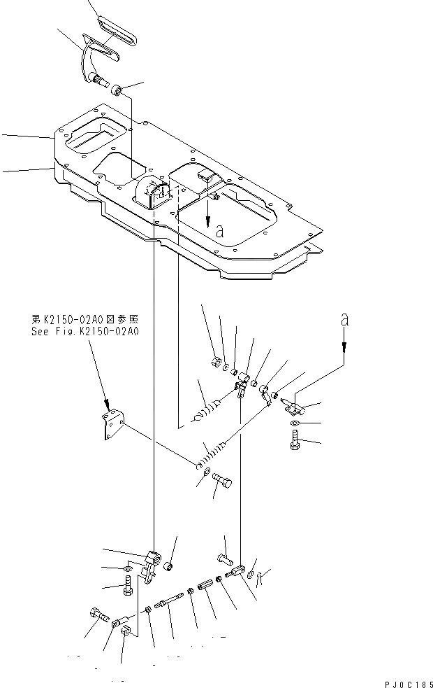 Схема запчастей Komatsu D37PX-21 - ЦЕНТР. ПОЛ (ПЕДАЛЬ ТОРМОЗА /) КАБИНА ОПЕРАТОРА И СИСТЕМА УПРАВЛЕНИЯ