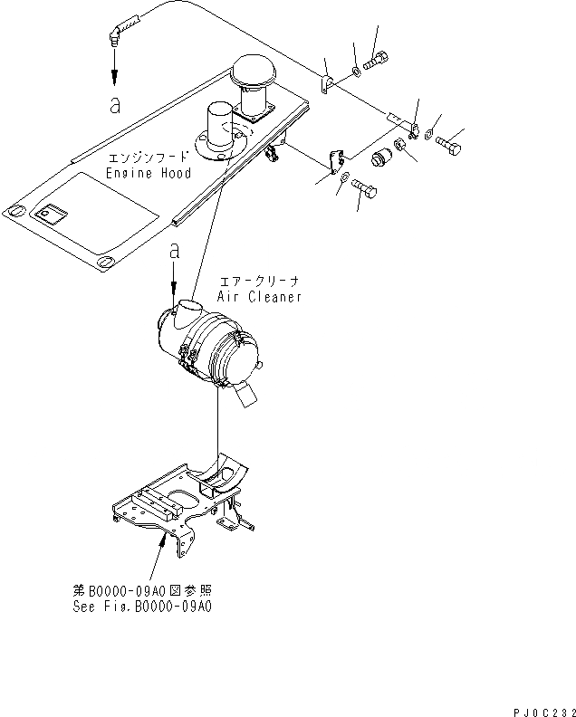 Схема запчастей Komatsu D39EX-21A - ВОЗДУХООЧИСТИТЕЛЬ КРЕПЛЕНИЕ КОМПОНЕНТЫ ДВИГАТЕЛЯ