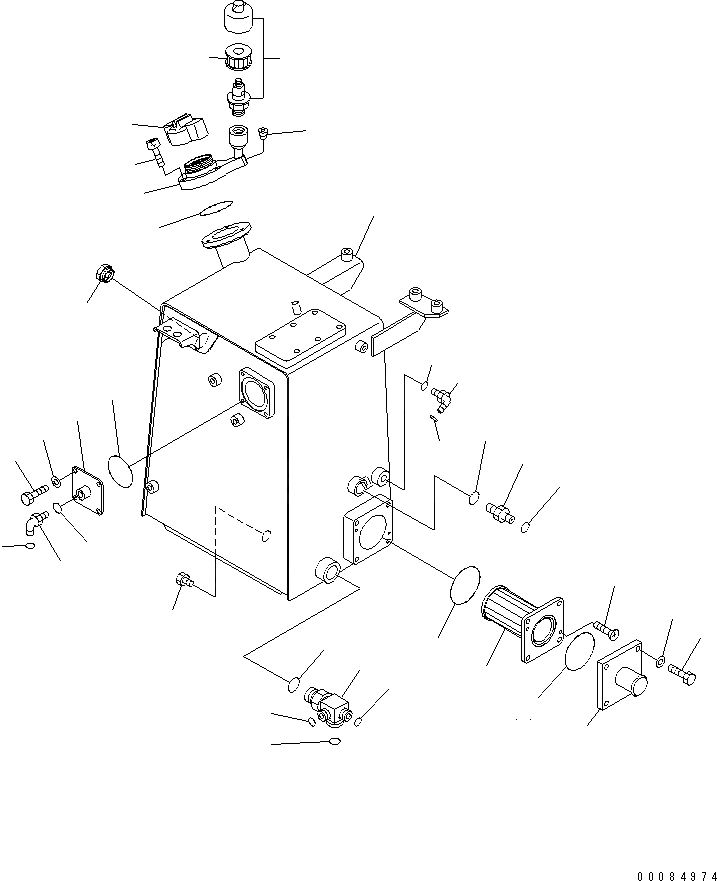 Схема запчастей Komatsu D39EX-21A - ГИДР. БАК. (ДЛЯ РЫХЛИТЕЛЬ И КАБИНА) ГИДРАВЛИКА