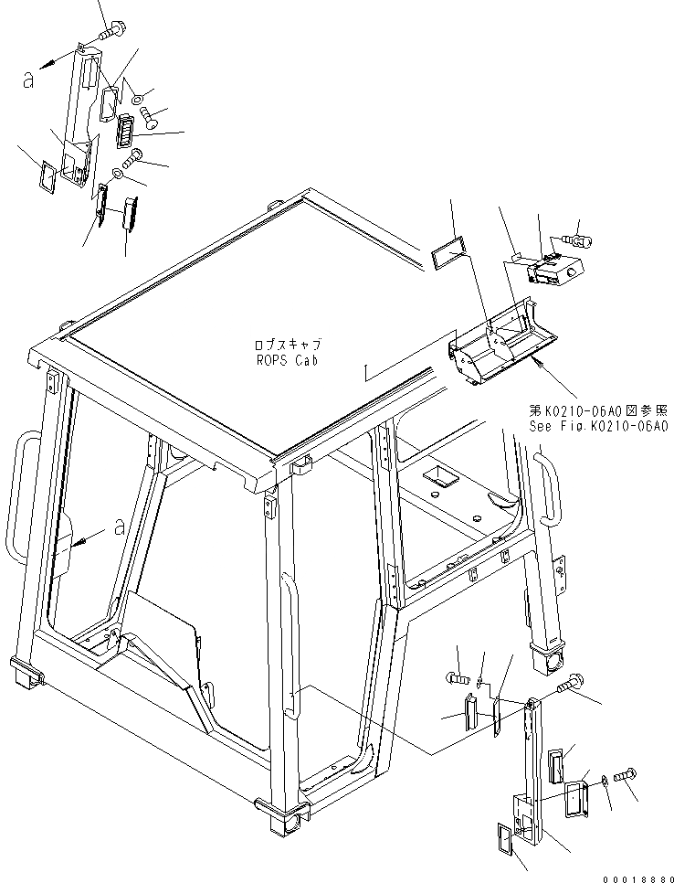 Схема запчастей Komatsu D39EX-21A - КАБИНА ROPS (КОНДИЦ. ВОЗДУХА УПРАВЛ-Е) КАБИНА ОПЕРАТОРА И СИСТЕМА УПРАВЛЕНИЯ