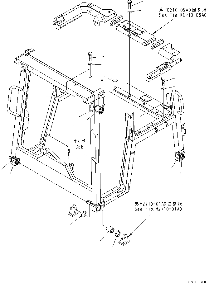 Схема запчастей Komatsu D39EX-21A - КАБИНА ROPS (КРЕПЛЕНИЕ) КАБИНА ОПЕРАТОРА И СИСТЕМА УПРАВЛЕНИЯ