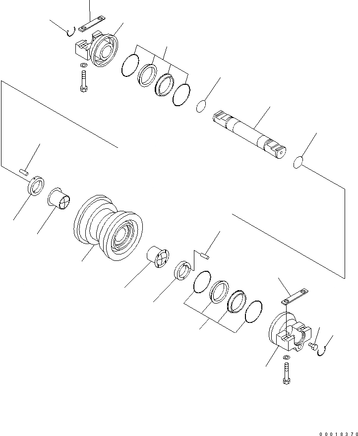 Схема запчастей Komatsu D39EX-21A - ОПОРНЫЙ КАТОК (ОДИНОЧН. РОЛИК) (ДЛЯ ДВУБОРТН.) ХОДОВАЯ