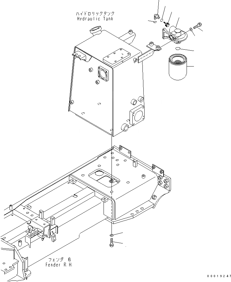 Схема запчастей Komatsu D39EX-21A-M - ГИДР. БАК. (КРЕПЛЕНИЕ И ФИЛЬТР.) ГИДРАВЛИКА