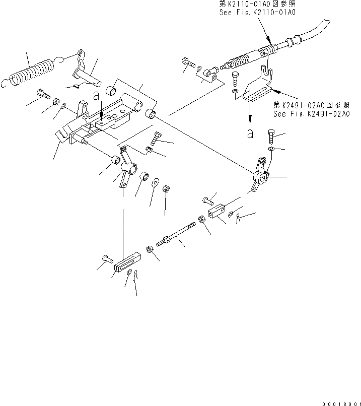 Схема запчастей Komatsu D39EX-21A-M - УПРАВЛ-Е ПОДАЧ. ТОПЛИВА (/) КАБИНА ОПЕРАТОРА И СИСТЕМА УПРАВЛЕНИЯ