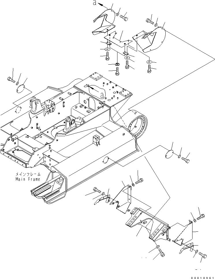 Схема запчастей Komatsu D39EX-21A-M - КРЫШКИ (ДЛЯ ПОВОРОТН. DRAWBER) ХОДОВАЯ