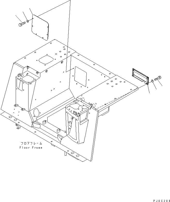 Схема запчастей Komatsu D39EX-21 - ПОКРЫТИЕ ПОЛА ЧАСТИ КОРПУСА
