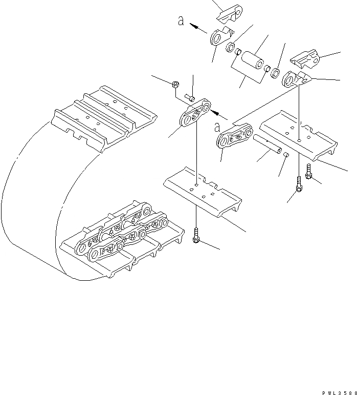Схема запчастей Komatsu D39PX-21A - ГУСЕНИЦЫ (СМАЗЫВ. ТИПА) (ОДИНОЧН. ГРУНТОЗАЦЕП) (MM ШИР.) (ABRASIVE RESISTANT ТИП) ХОДОВАЯ