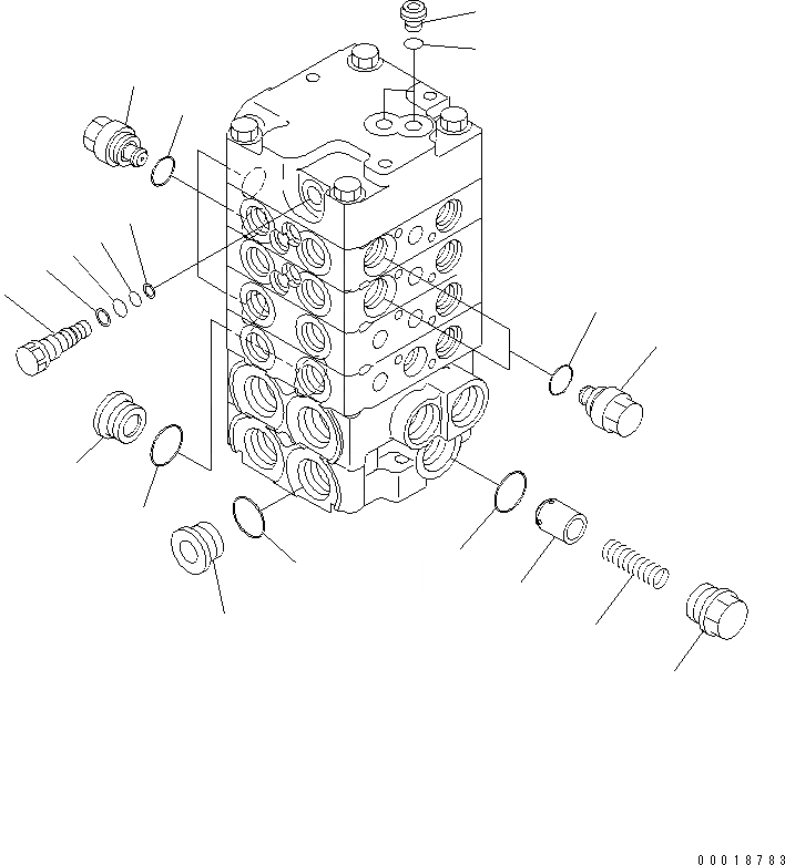 Схема запчастей Komatsu D39PX-21A-M - УПРАВЛЯЮЩ. КЛАПАН (4-Х СЕКЦИОНН.) (/) (ДЛЯ РЫХЛИТЕЛЬ) ОСНОВН. КОМПОНЕНТЫ И РЕМКОМПЛЕКТЫ