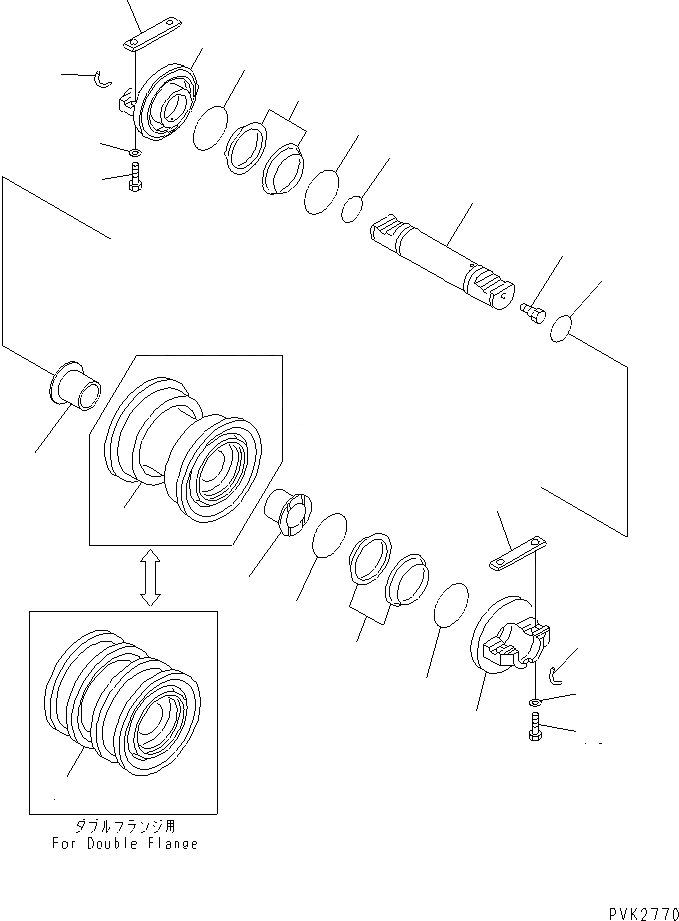 Схема запчастей Komatsu D40A-5 - ОПОРНЫЙ КАТОК(№9-) ГУСЕНИЦЫ