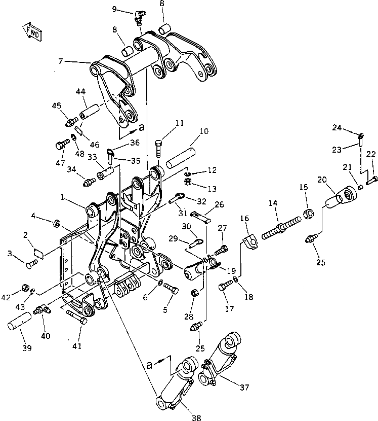 Схема запчастей Komatsu D40PF-5 - -POINT СЦЕПКА (/)(№-) РАБОЧЕЕ ОБОРУДОВАНИЕ