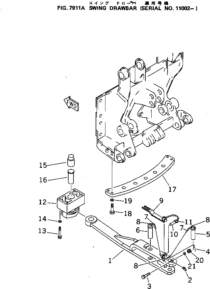 Схема запчастей Komatsu D40PF-5 - ПОВОРОТН. СЦЕПНОЕ УСТРОЙСТВО(№-) РАБОЧЕЕ ОБОРУДОВАНИЕ