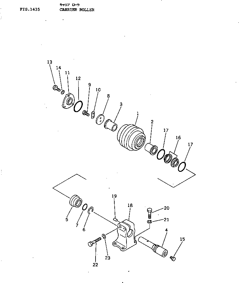 Схема запчастей Komatsu D41A-3 - ПОДДЕРЖИВАЮЩИЙ КАТОК ГУСЕНИЦЫ