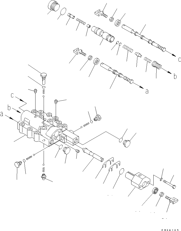 Схема запчастей Komatsu D41E-6K - ТРАНСМИССИЯ (SHIFT КЛАПАН) СИЛОВАЯ ПЕРЕДАЧА И КОНЕЧНАЯ ПЕРЕДАЧА