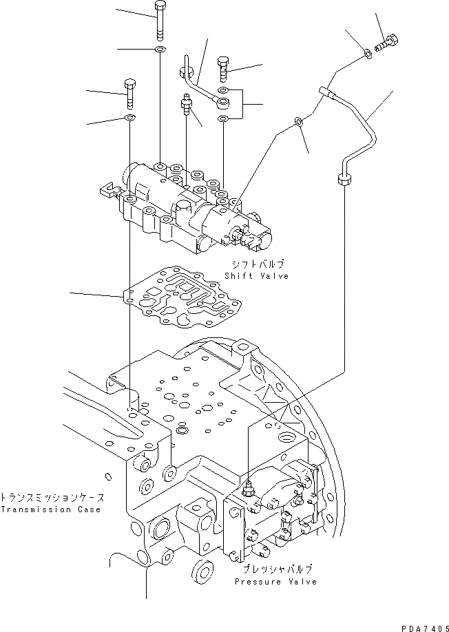 Схема запчастей Komatsu D41E-6K - ТРАНСМИССИЯ (SHITF КЛАПАН КРЕПЛЕНИЕ И КЛАПАН ТРУБЫ) СИЛОВАЯ ПЕРЕДАЧА И КОНЕЧНАЯ ПЕРЕДАЧА