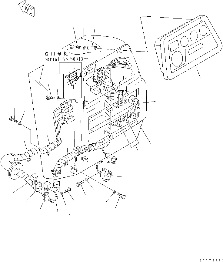 Схема запчастей Komatsu D41E-6K - ПРИБОРНАЯ ПАНЕЛЬ (АКСЕССУАРЫ) (С КОНДИЦИОНЕРОМ И ОБОГРЕВАТЕЛЬ.)(№-) КАБИНА ОПЕРАТОРА И СИСТЕМА УПРАВЛЕНИЯ