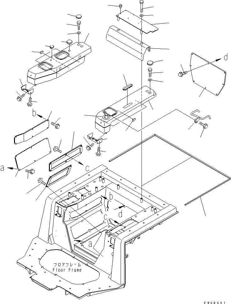 Схема запчастей Komatsu D41E-6K - ПОДЛОКОТНИК КРЫШКА(НИЖН.) (REGULATION OF EC INCLUSION) (ДЛЯ РЫХЛИТЕЛЬ)(№-) КАБИНА ОПЕРАТОРА И СИСТЕМА УПРАВЛЕНИЯ